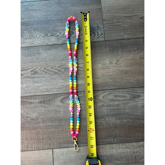 Colorful Beaded Teacher Nurse Lanyard with Hearts - Picture 4 of 4